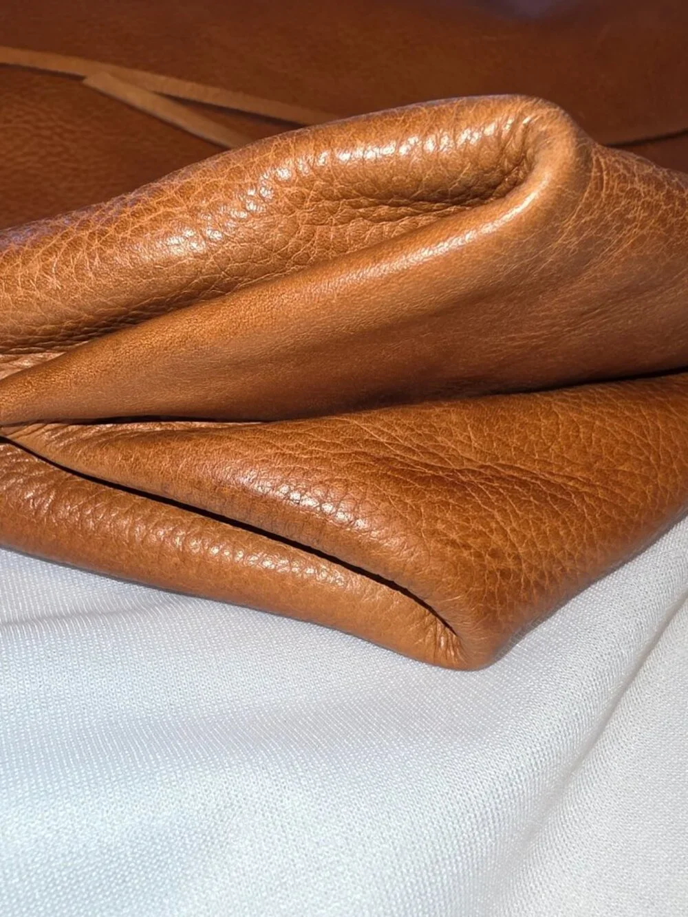 Vilenca Holland Leather Hobo Bag Oversized Cognac Slouchy Purse Quiet Luxury